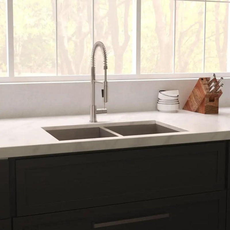 ZLINE 36" Undermount Double Bowl Sink Stainless Steel, SR50D-36S by Farmhouse Kitchen and Bath