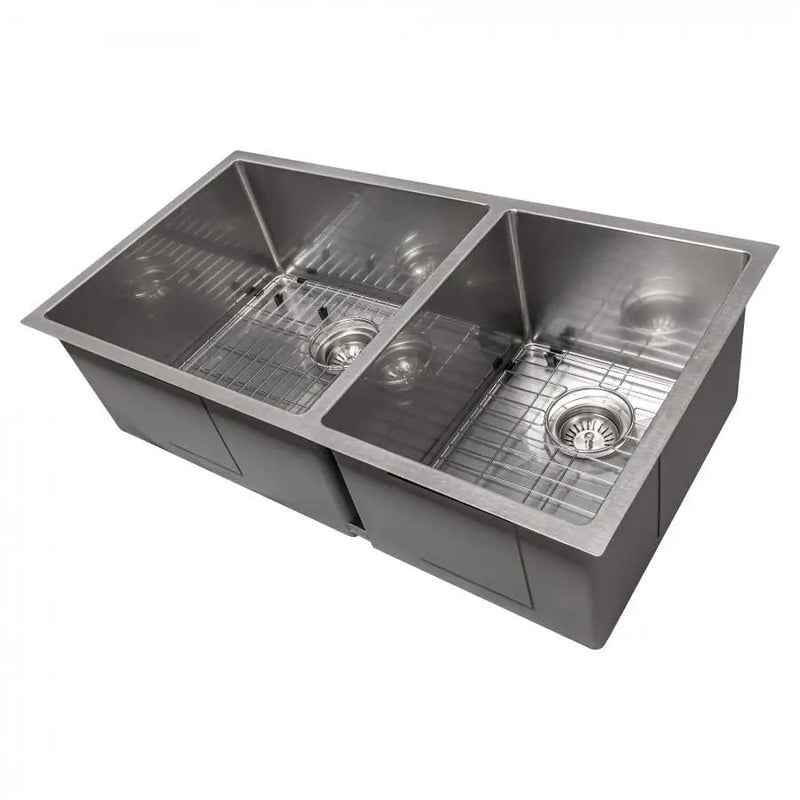 ZLINE 36" Undermount Double Bowl Sink Stainless Steel, SR60D-36S by Farmhouse Kitchen and Bath