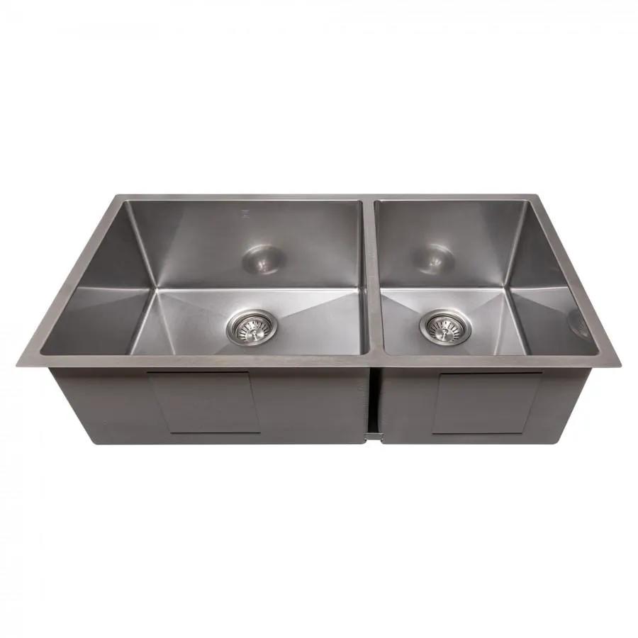 ZLINE 36" Undermount Double Bowl Sink Stainless Steel, SR60D-36S by Farmhouse Kitchen and Bath