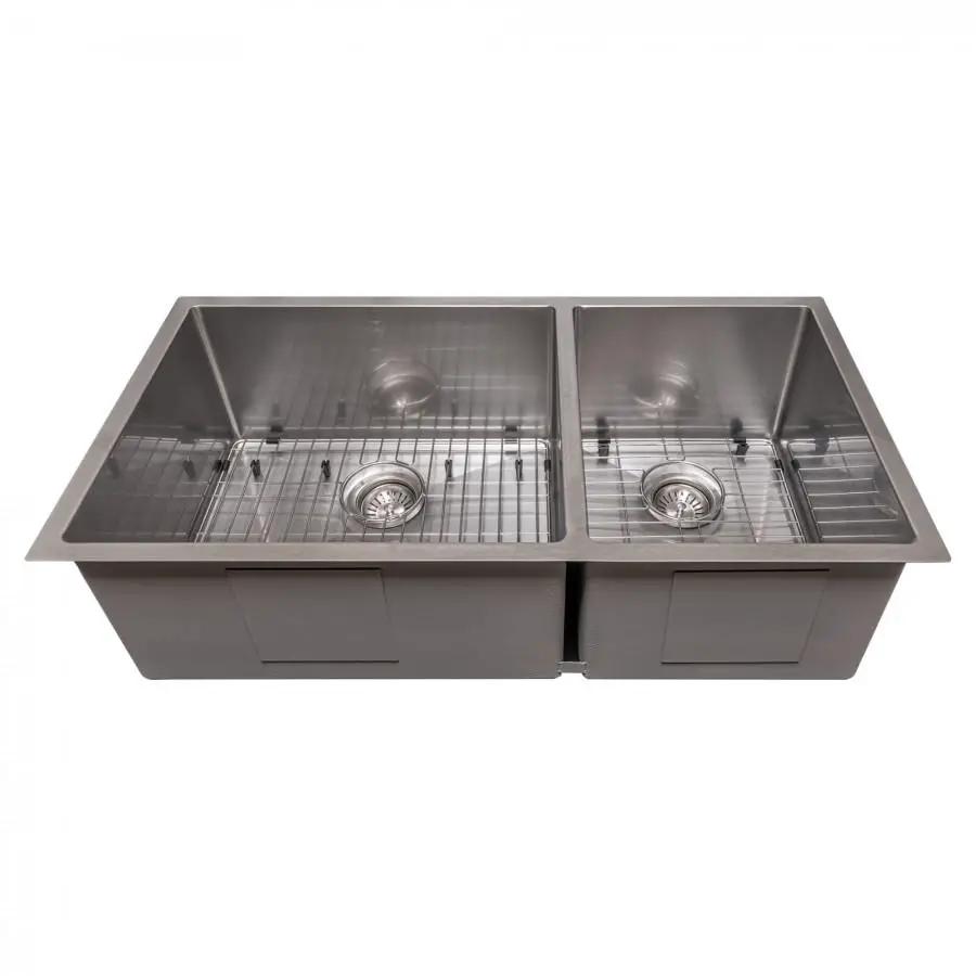 ZLINE 36" Undermount Double Bowl Sink Stainless Steel, SR60D-36S by Farmhouse Kitchen and Bath