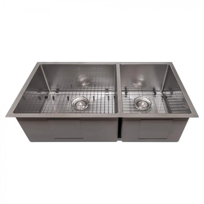 ZLINE 36" Undermount Double Bowl Sink Stainless Steel, SR60D-36S by Farmhouse Kitchen and Bath
