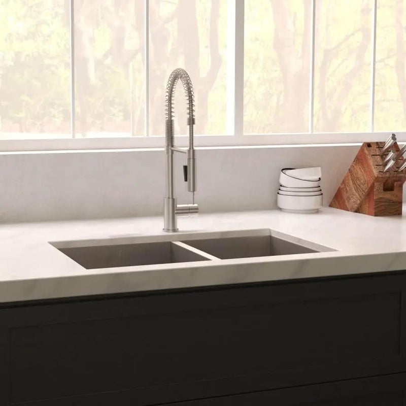 ZLINE 36" Undermount Double Bowl Sink Stainless Steel, SR60D-36S by Farmhouse Kitchen and Bath