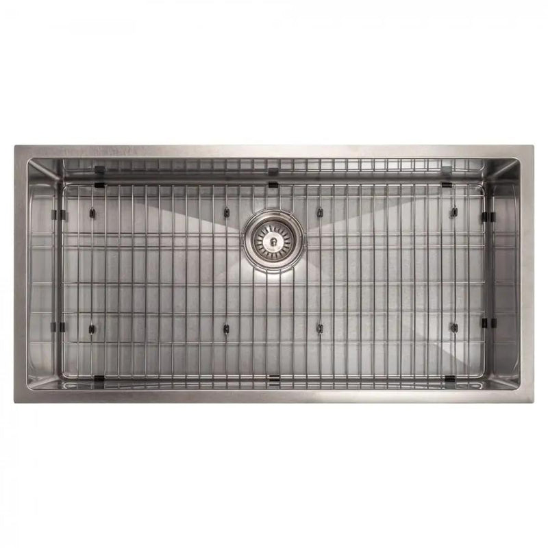 ZLINE 36" Undermount Single Bowl Sink DuraSnow Stainless Steel, SRS-36S by Farmhouse Kitchen and Bath