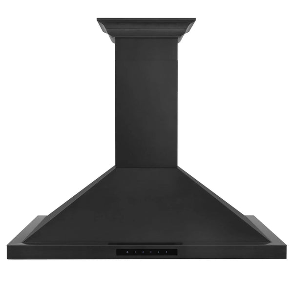 ZLINE 36" Wall Range Hood,  Black Stainless, Crown Molding, BSKBNCRN-36