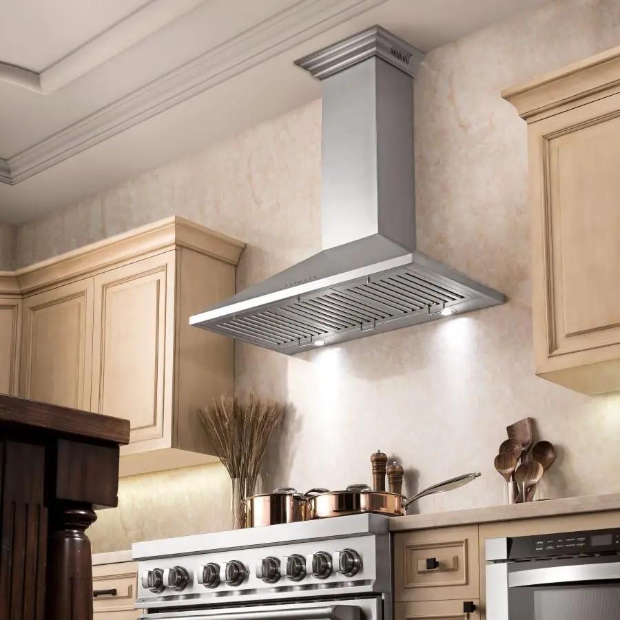 ZLINE 36" Wall Range Hood, Built-in CrownSound® Bluetooth Speakers, KL2CRN-BT-36 by Farmhouse Kitchen and Bath