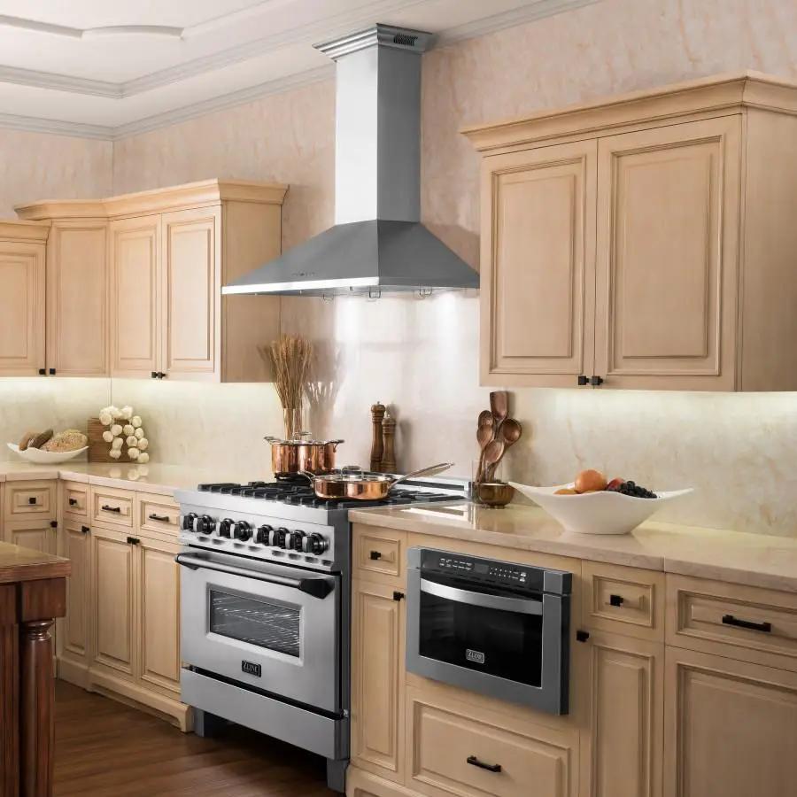 ZLINE 36" Wall Range Hood, Built-in CrownSound® Bluetooth Speakers, KL2CRN-BT-36 by Farmhouse Kitchen and Bath
