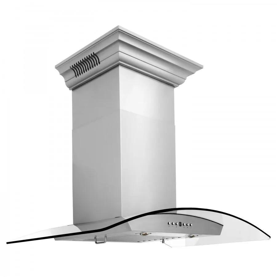 ZLINE 36" Wall Range Hood, Built-in CrownSound® Bluetooth Speakers, KZCRN-BT-36 by Farmhouse Kitchen and Bath