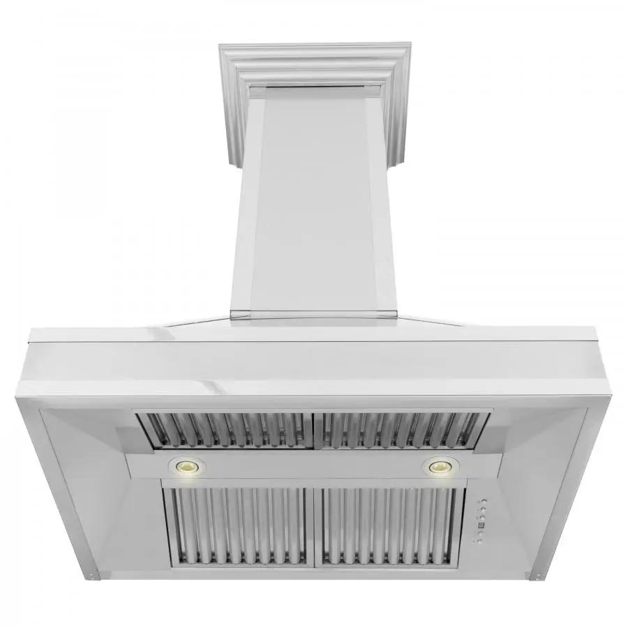 ZLINE 36" Wall Range Hood, DuraSnow Stainless, Mirror Accents, 655MR-36 by Farmhouse Kitchen and Bath