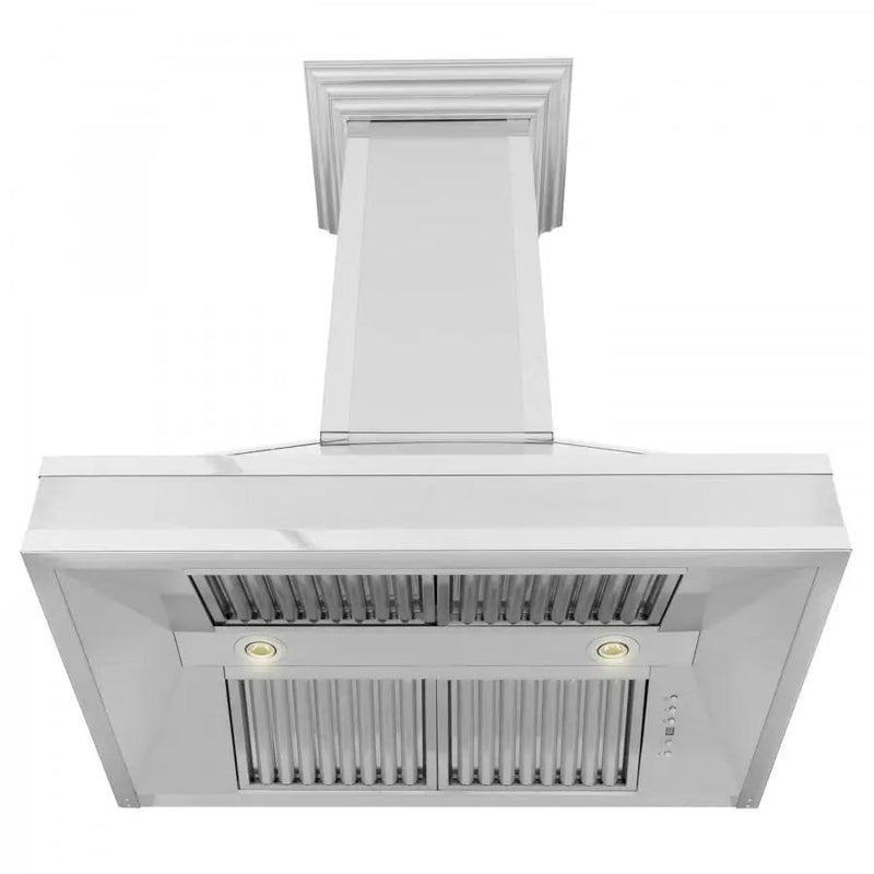 ZLINE 36" Wall Range Hood, DuraSnow Stainless, Mirror Accents, 655MR-36 by Farmhouse Kitchen and Bath