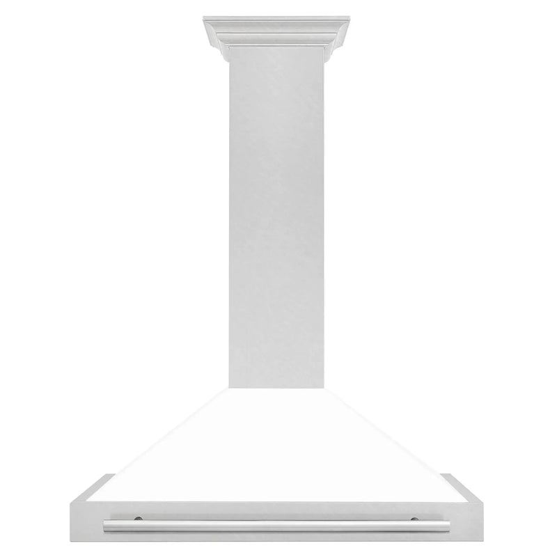 ZLINE 36" White Matte Range Hood, Stainless Steel Handle KB4SNX-WM-36 by Farmhouse Kitchen and Bath