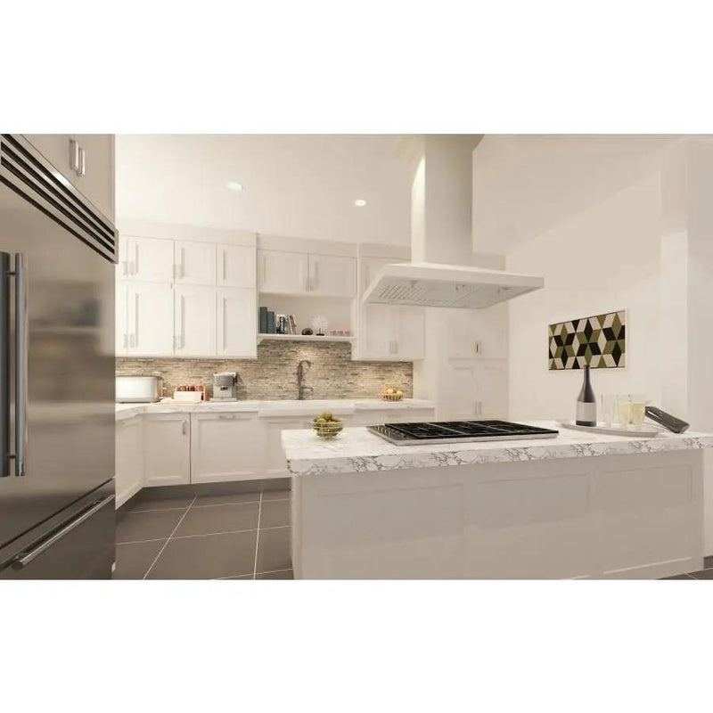 ZLINE 36" Wooden Island Range Hood in Cottage White, KBiTT-36 by Farmhouse Kitchen and Bath