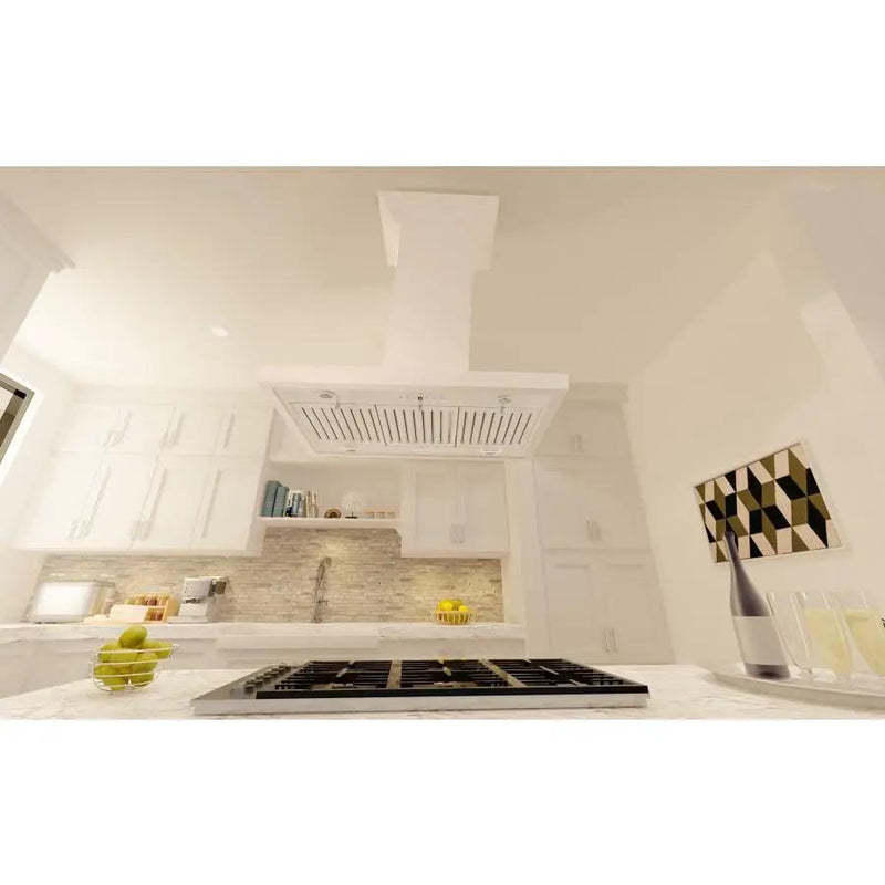 ZLINE 36" Wooden Island Range Hood in Cottage White, KBiTT-36 by Farmhouse Kitchen and Bath