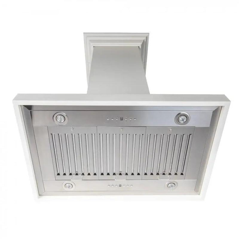 ZLINE 36" Wooden Island Range Hood in Cottage White, KBiTT-36 by Farmhouse Kitchen and Bath