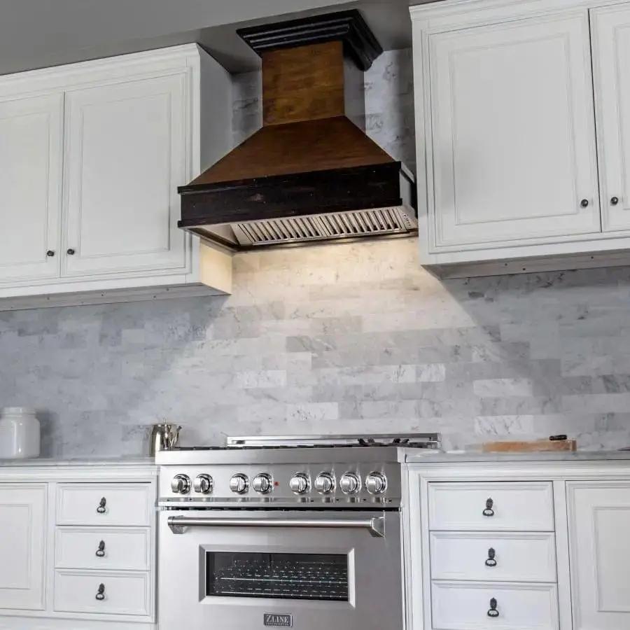 ZLINE 36" Wooden Wall Range Hood, Crown Molding 329AH-36 by Farmhouse Kitchen and Bath