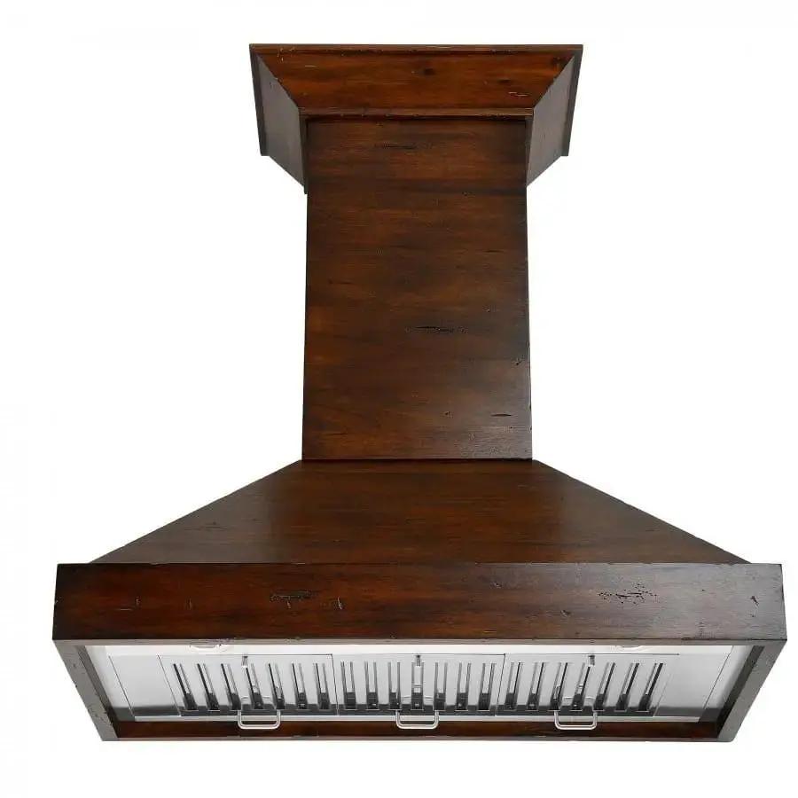 ZLINE 36" Wooden Wall Range Hood in Walnut, KBRR-36 by Farmhouse Kitchen and Bath
