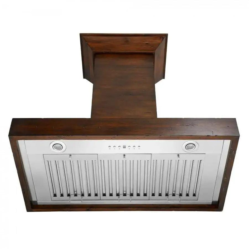 ZLINE 36" Wooden Wall Range Hood in Walnut, KBRR-36 by Farmhouse Kitchen and Bath