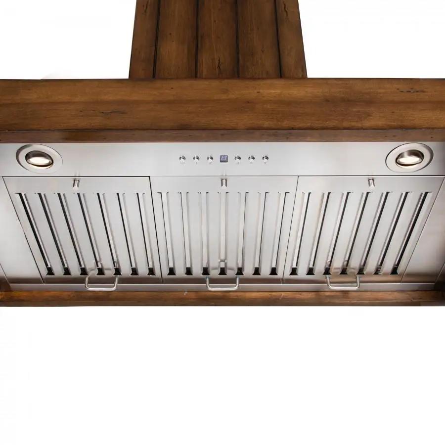 ZLINE 36" Wooden Wall Range Hood, Rustic Light, KPLL-36 by Farmhouse Kitchen and Bath