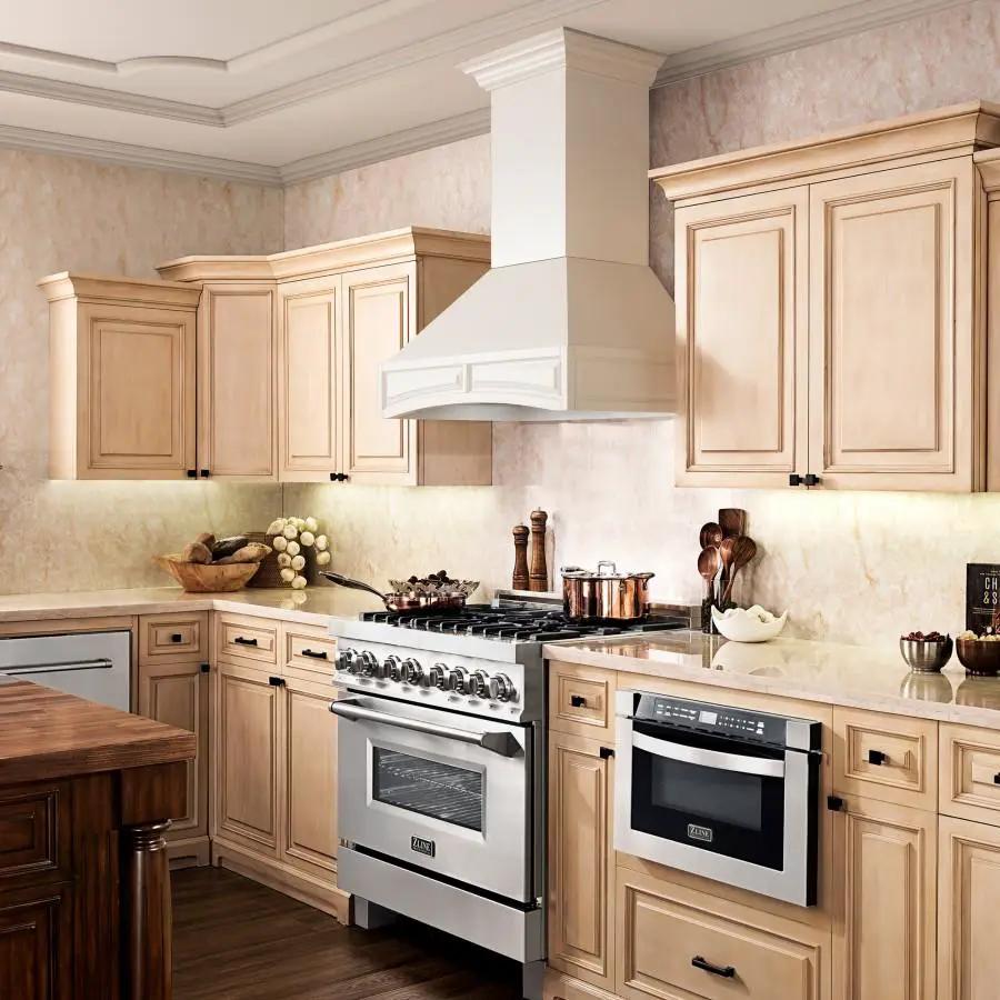 ZLINE 36" Wooden Wall Range Hood with Crown Molding, 321TT-36 by Farmhouse Kitchen and Bath