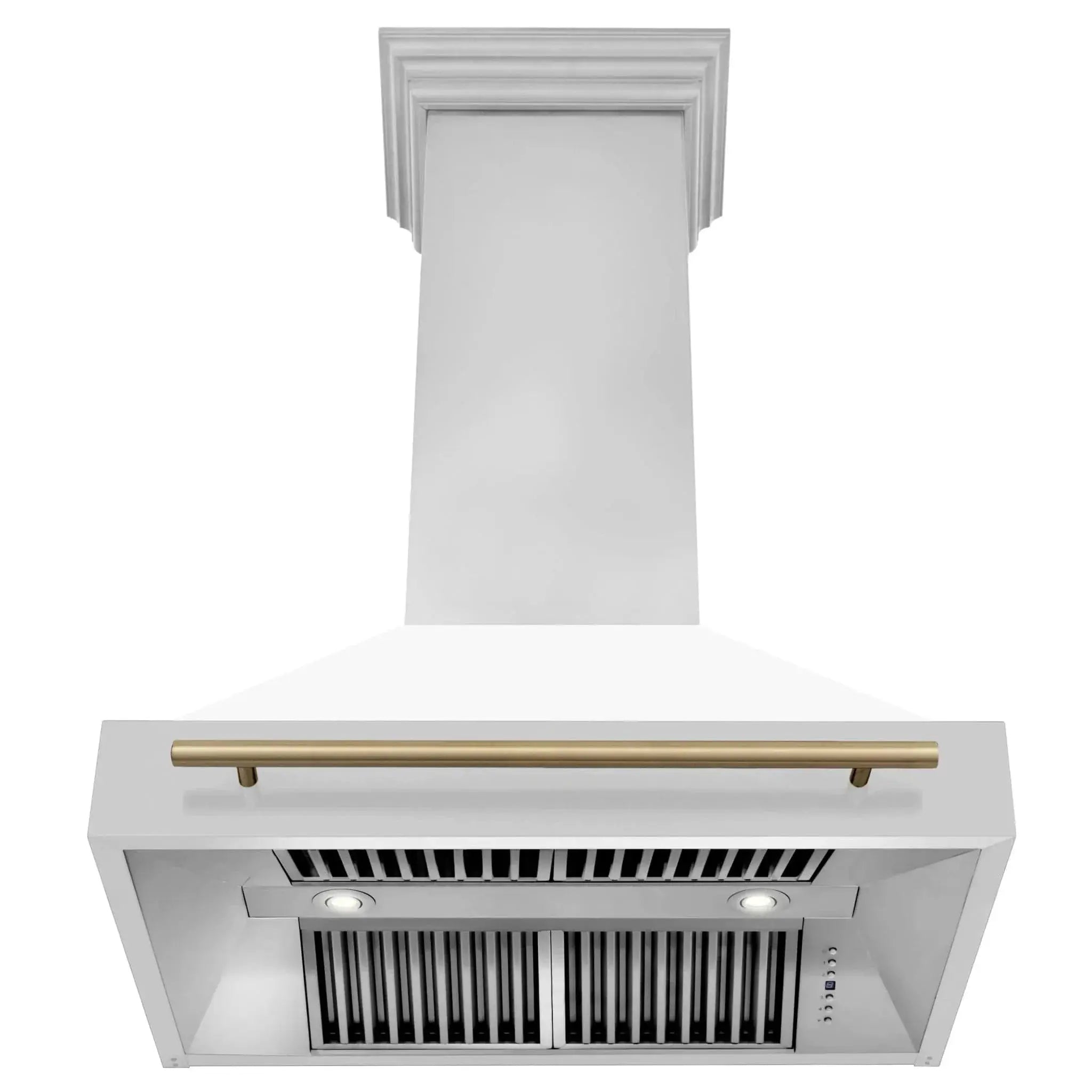 ZLINE 36"Stainless Steel Range Hood, White Matte Shell, 8654STZ-36-CB by Farmhouse Kitchen and Bath