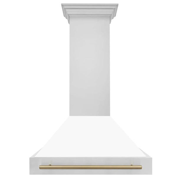 ZLINE 36"Stainless Steel Range Hood, White Matte Shell, 8654STZ-36-CB