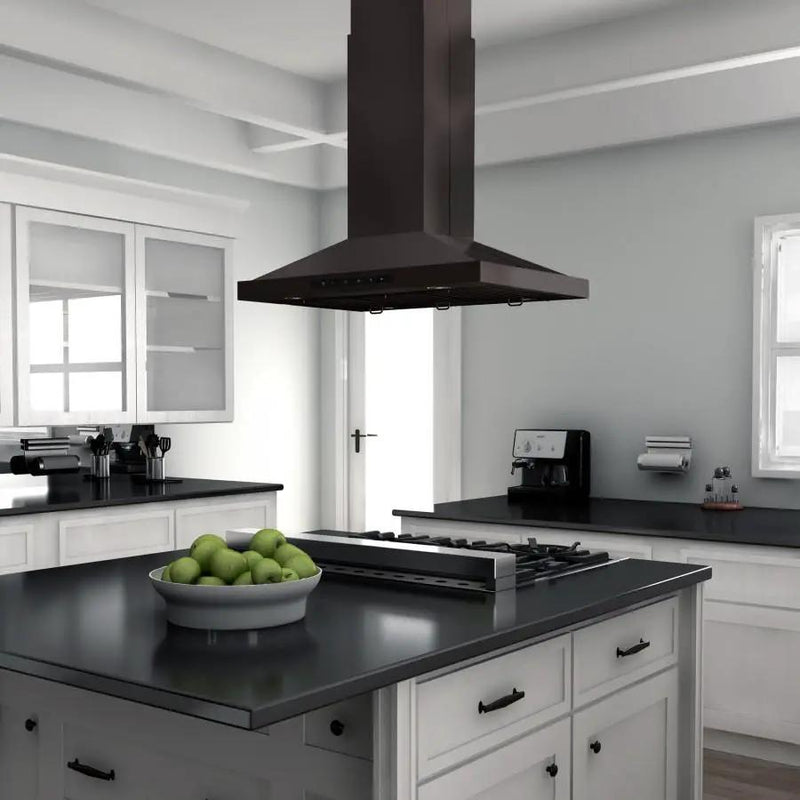 ZLINE 42" Island Range Hood in Black Stainless Steel, BSGL2iN-42 by Farmhouse Kitchen and Bath