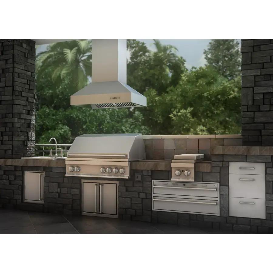 ZLINE 42" Outdoor Stainless Island Range Hood, 697i-304-42 by Farmhouse Kitchen and Bath