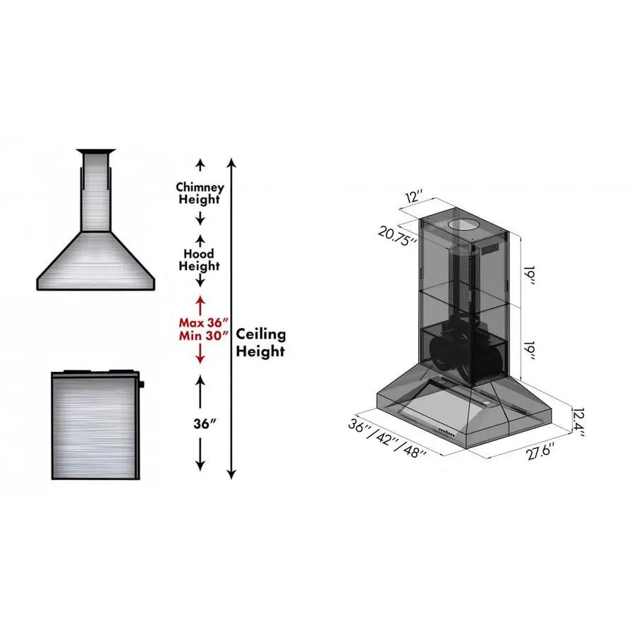 ZLINE 42" Outdoor Stainless Island Range Hood, 697i-304-42 by Farmhouse Kitchen and Bath