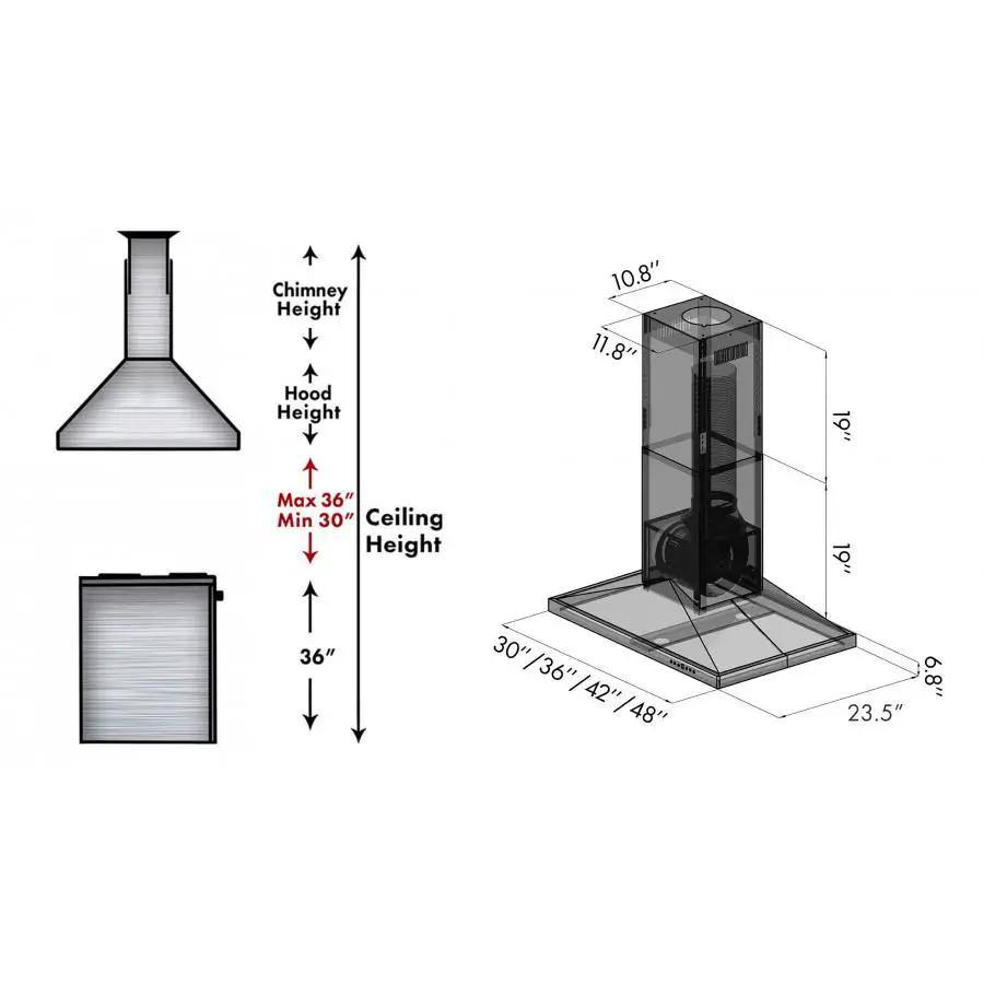 ZLINE 42" Stainless Steel Island Range Hood, GL2i-42 by Farmhouse Kitchen and Bath