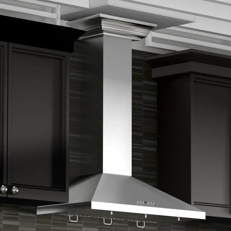 ZLINE 42" Stainless Steel Wall Range Hood, Crown Molding, KL2CRN-42 by Farmhouse Kitchen and Bath