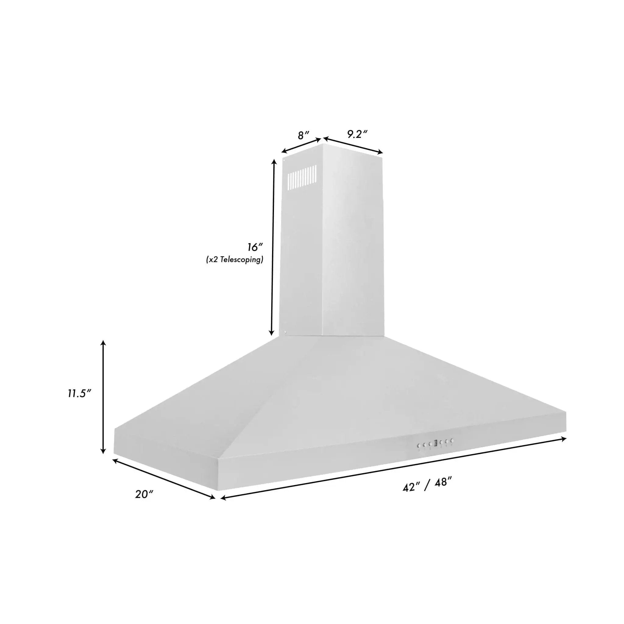 ZLINE 42" Stainless Steel Wall Range Hood KL3-42 by Farmhouse Kitchen and Bath
