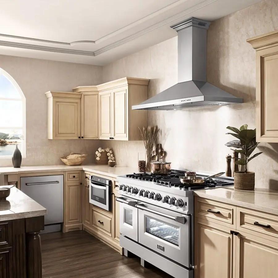ZLINE 42" Wall Range Hood, Built-in CrownSound® Bluetooth Speakers, KBCRN-BT-42 by Farmhouse Kitchen and Bath
