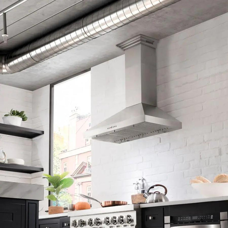 ZLINE 42" Wall Range Hood, Built-in CrownSound® Bluetooth Speakers, KL3CRN-BT-42 by Farmhouse Kitchen and Bath