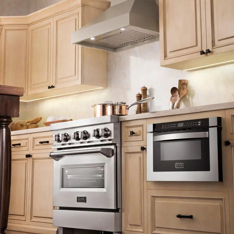 ZLINE 42" Wooden Wall Range Hood in Gray, KBUU-42 by Farmhouse Kitchen and Bath