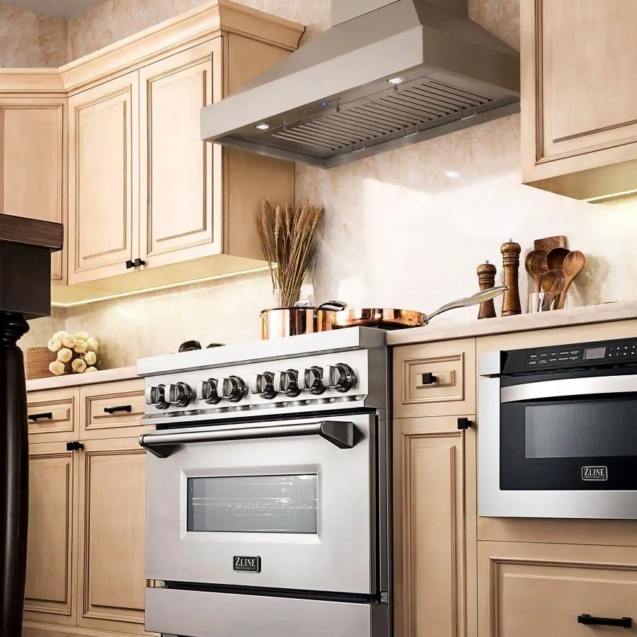 ZLINE 42" Wooden Wall Range Hood in Gray, KBUU-42 by Farmhouse Kitchen and Bath
