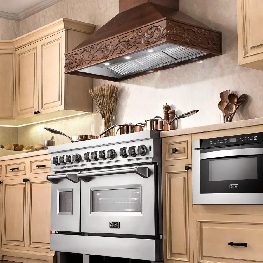 ZLINE 42" Wooden Wall Range Hood, Remote Motor, 373RR-RD-42 by Farmhouse Kitchen and Bath