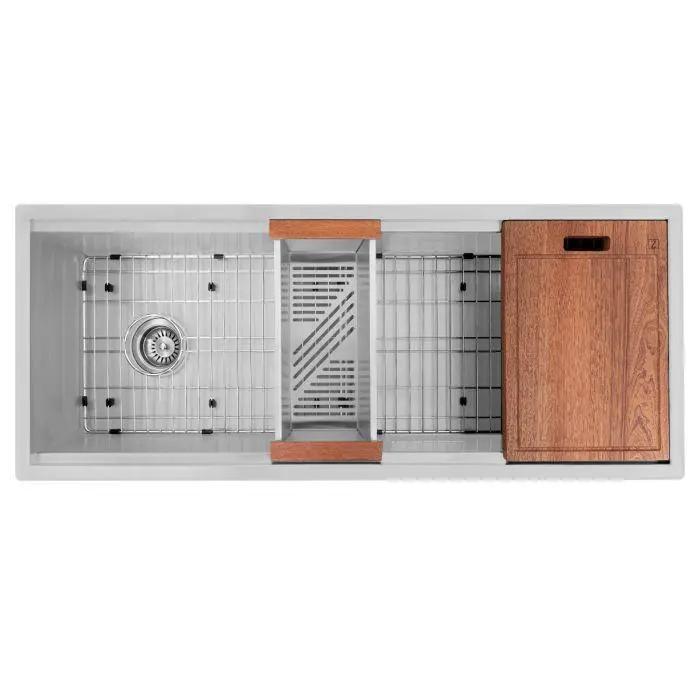 ZLINE 43" Undermount Single Bowl Sink, DuraSnow Stainless, SLS-43S by Farmhouse Kitchen and Bath