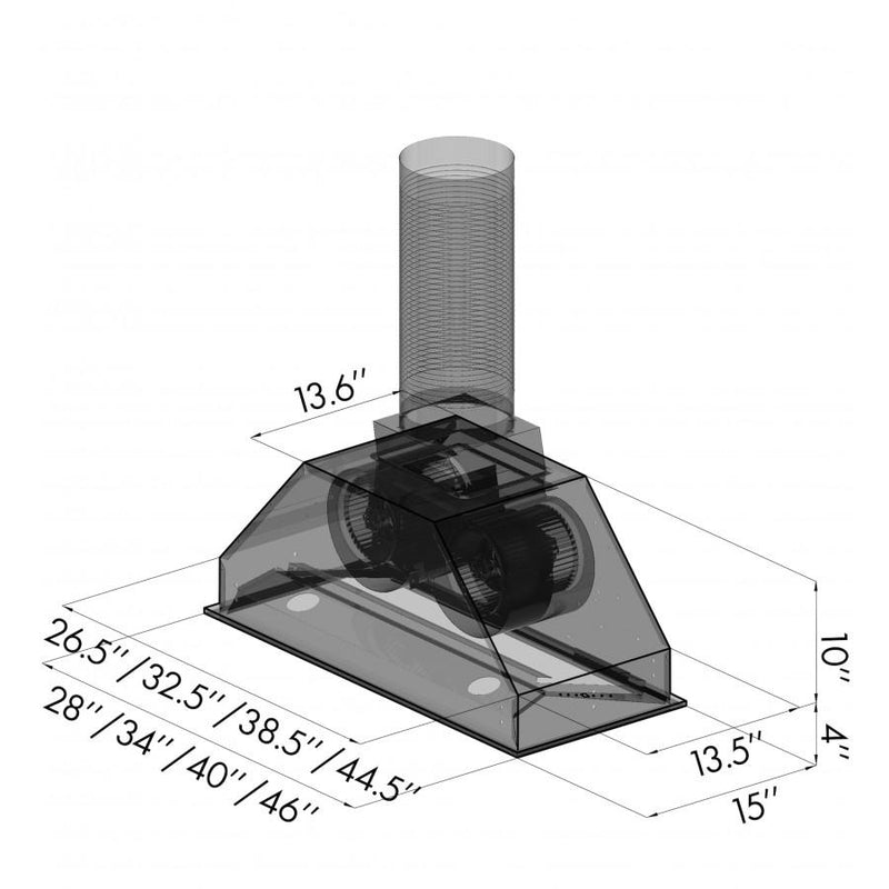 ZLINE 46" Outdoor Stainless Range Hood Insert, 695-304-46 by Farmhouse Kitchen and Bath