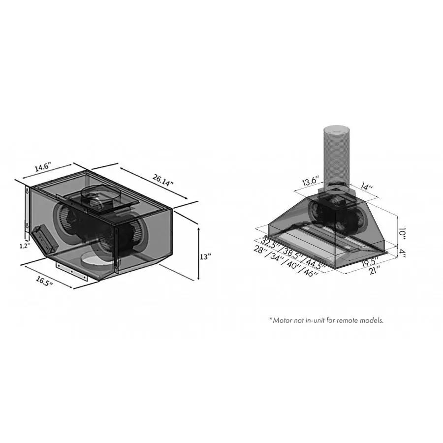 ZLINE 46" Remote Dual Blower Stainless Range Hood Insert, 721-RD-46 by Farmhouse Kitchen and Bath