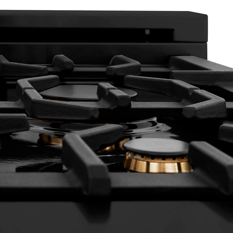 ZLINE 48" Autograph Dual Fuel Range, Black Stainless, Gold, RABZ-48-G by Farmhouse Kitchen and Bath