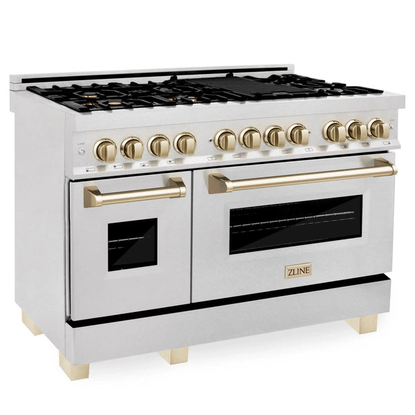 ZLINE 48" Autograph Dual Fuel Range, DuraSnow, Bronze, RASZ-SN-48-CB, photo 2 of 13