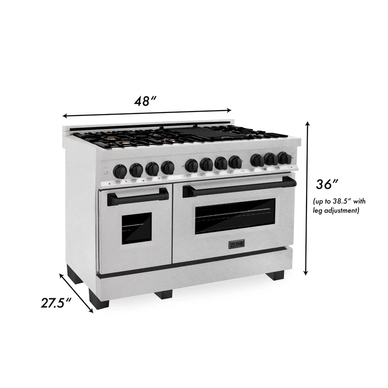 ZLINE 48" Autograph Dual Fuel Range, RASZ-SN-48-MB by Farmhouse Kitchen and Bath