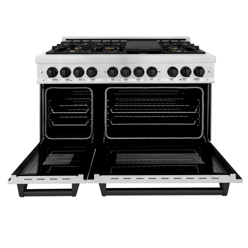 ZLINE 48" Autograph Dual Fuel Range, RASZ-SN-48-MB by Farmhouse Kitchen and Bath