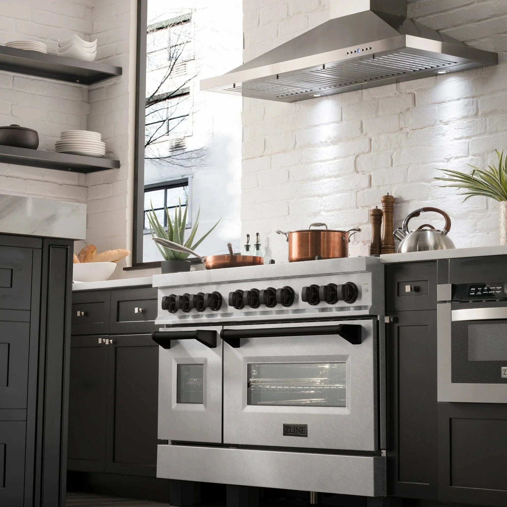 ZLINE 48" Autograph Dual Fuel Range, RASZ-SN-48-MB by Farmhouse Kitchen and Bath