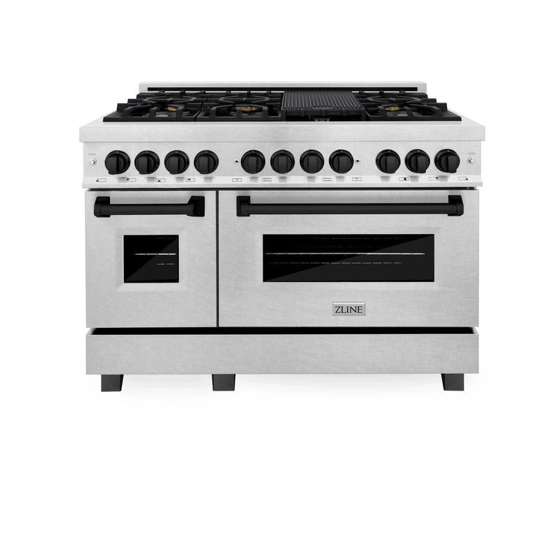 ZLINE 48" Autograph Dual Fuel Range, RASZ-SN-48-MB by Farmhouse Kitchen and Bath
