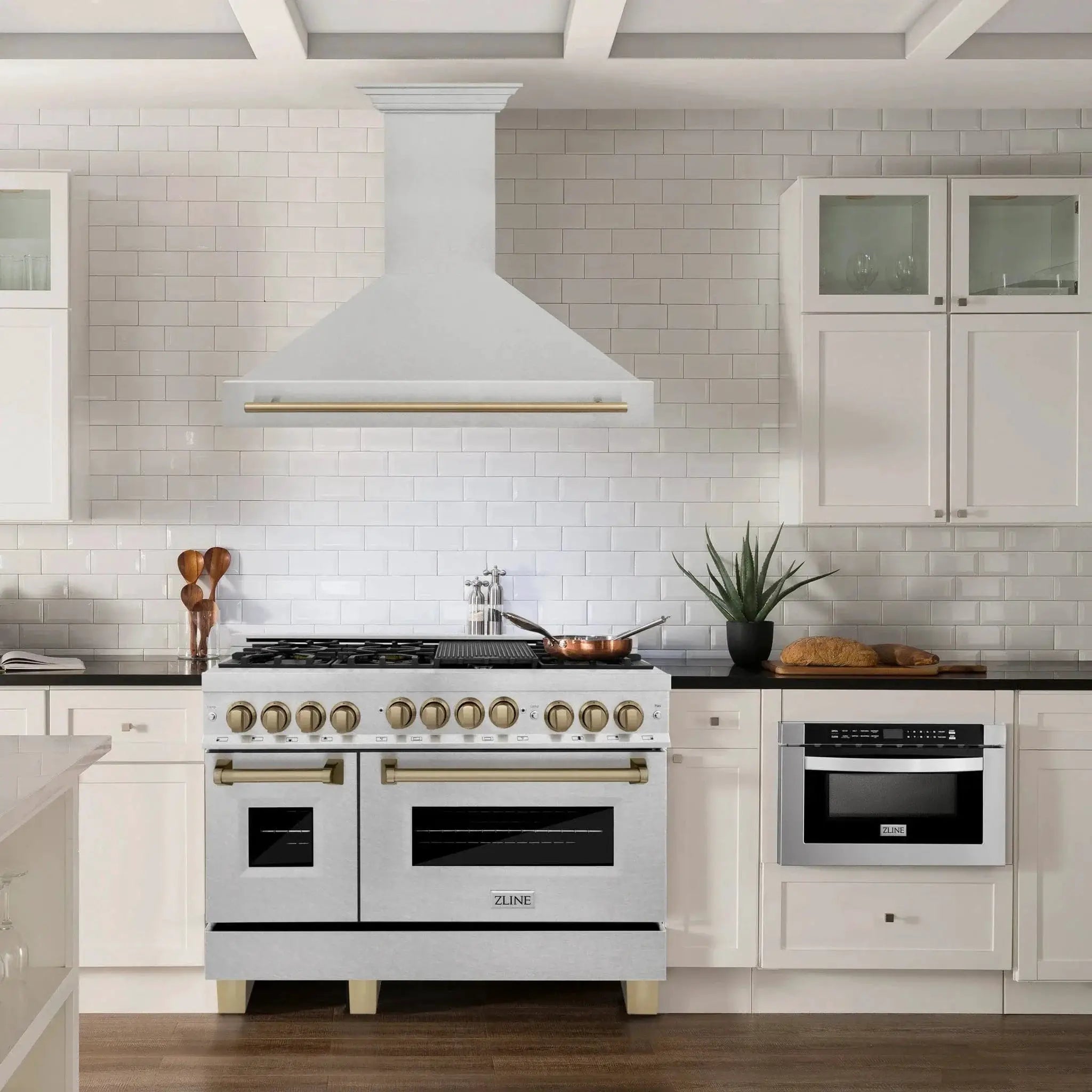 ZLINE 48" Autograph DuraSnow Stainless Steel Hood 8654SNZ-48-G by Farmhouse Kitchen and Bath