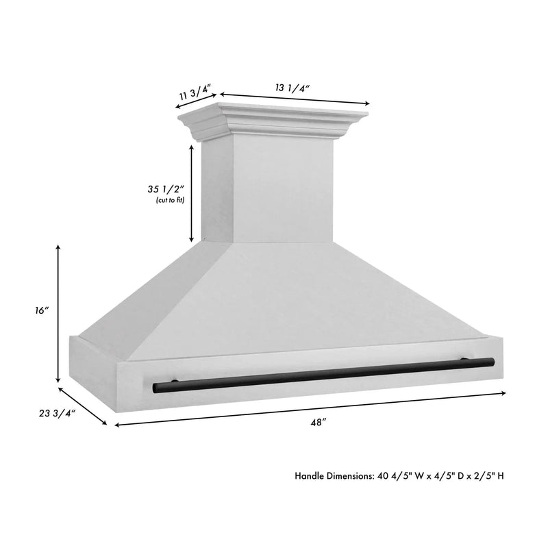 ZLINE 48" Autograph DuraSnow Stainless Steel Hood 8654SNZ-48-G by Farmhouse Kitchen and Bath