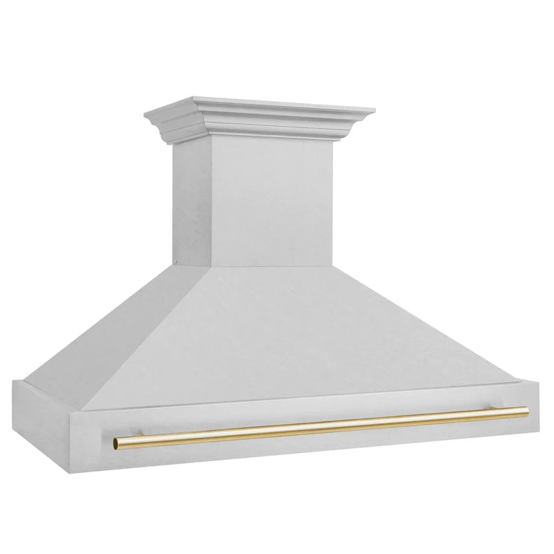 ZLINE 48" Autograph DuraSnow Stainless Steel Hood 8654SNZ-48-G by Farmhouse Kitchen and Bath
