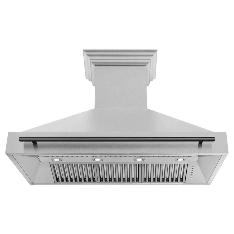 ZLINE 48" Autograph DuraSnow Stainless Steel Hood 8654SNZ-48-MB by Farmhouse Kitchen and Bath
