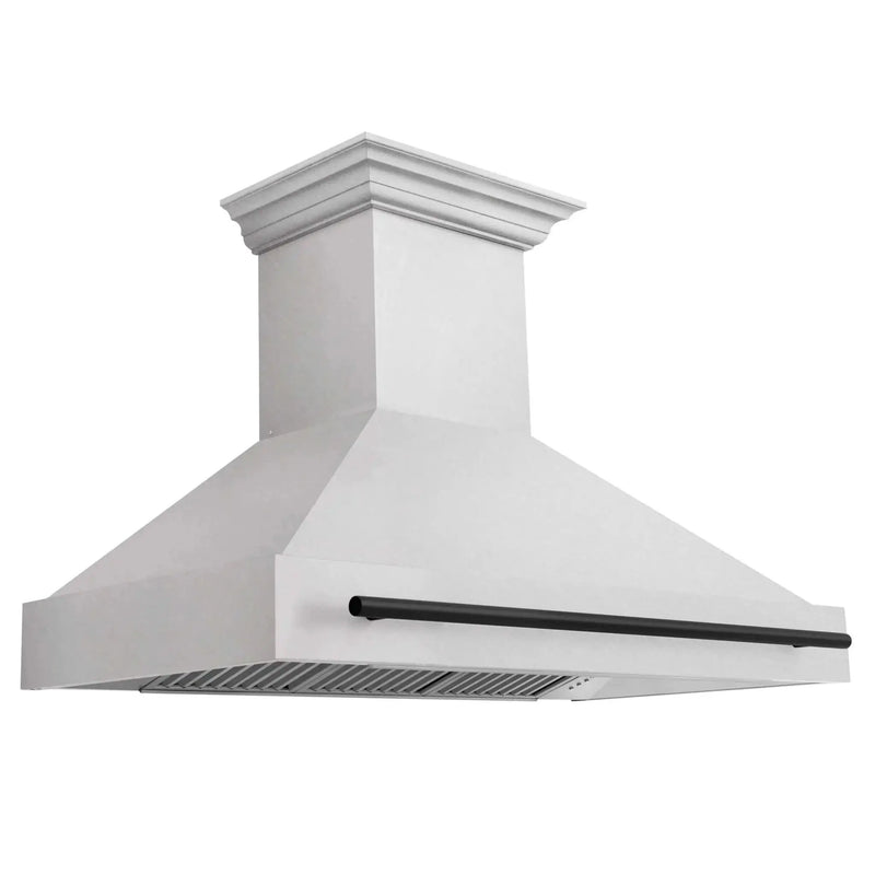 ZLINE 48" Autograph DuraSnow Stainless Steel Hood 8654SNZ-48-MB by Farmhouse Kitchen and Bath