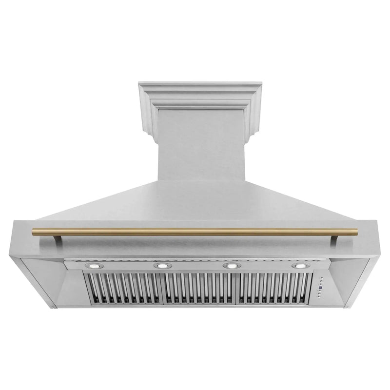 ZLINE 48" Autograph DuraSnow Stainless Steel Range Hood 8654SNZ-48-CB by Farmhouse Kitchen and Bath